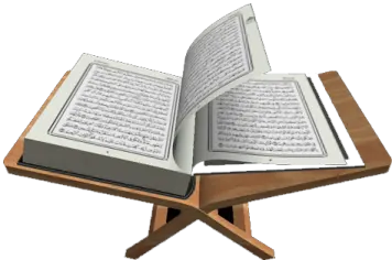 an open quran on a wooden stand