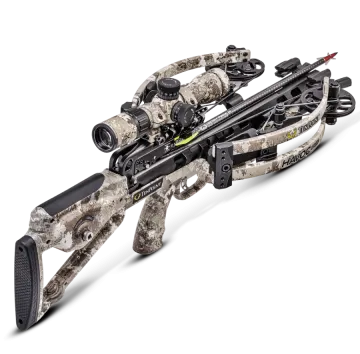 a crossbow with a scope attached to it