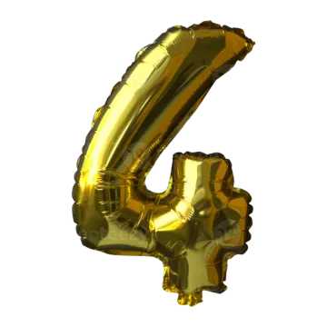 gold foil balloon number 4