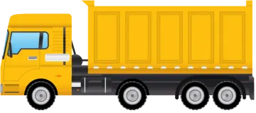 a yellow dump truck