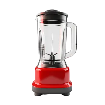 a red blender on a white background