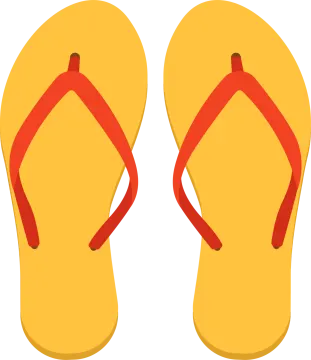 a pair of yellow flip flops