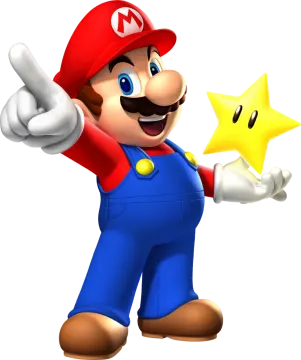 a cartoon character with a star in his hand