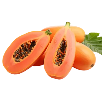 a couple of papas with leaves and seeds