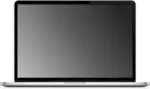 an open laptop computer on a white background