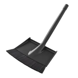 a black broom on a white background