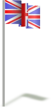 a british flag flying in the wind