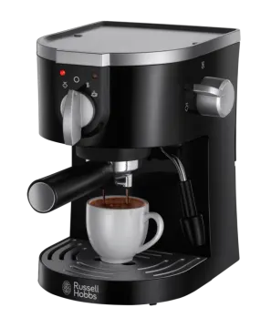 a black coffee machine on a white background