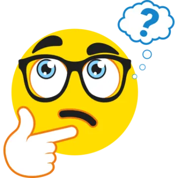 a yellow smiley face with a thought bubble above it