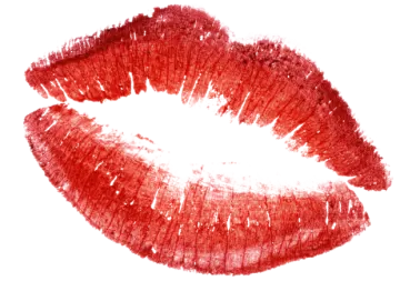 a close up of a red lipstick on a white background