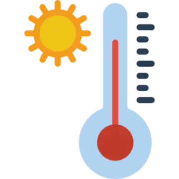 a thermometer with sun on it