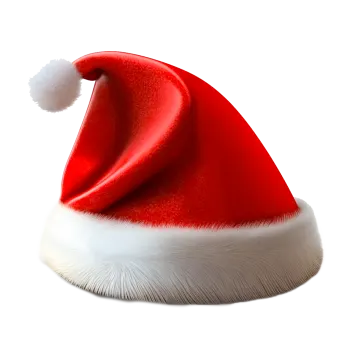 a red santa hat