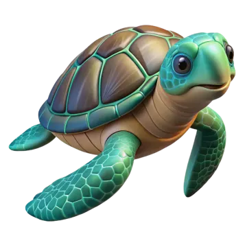 a sea turtle with green and brown colors