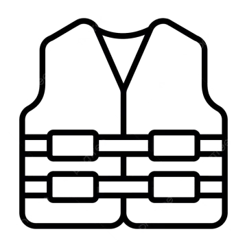 a black and white icon of a vest