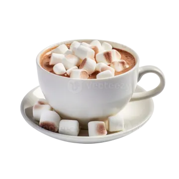 a white cup filled with marsh and marsh