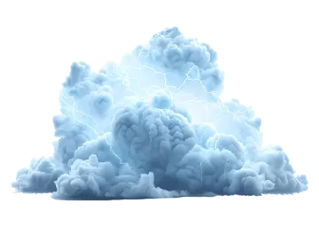 a cloud with lightning coming out of it