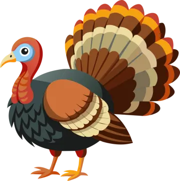 a turkey is standing on its hinds