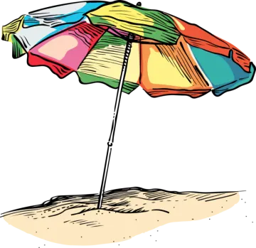 an umbrella on the beach