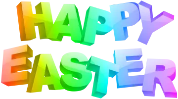 the word happy easter is made up of colorful letters