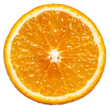 an orange cut in half