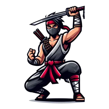 a ninja with a sword in his hand