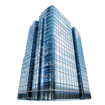 an office building with a glass facade