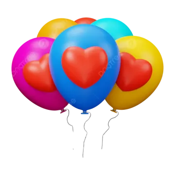 a bunch of balloons with heart shaped balloons