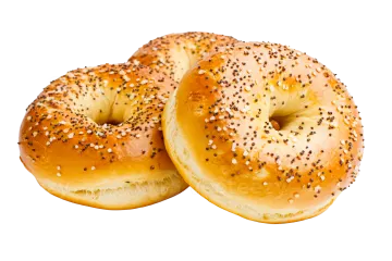 two bagels on a white background