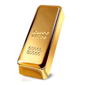 a gold bar on a white background
