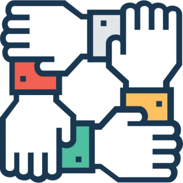 a group of hands holding each other hands