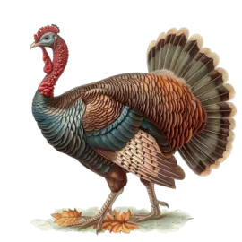 an illustration of a turkey standing on the ground