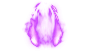 a purple flame on a white background