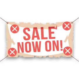 a banner with the words sale now on it
