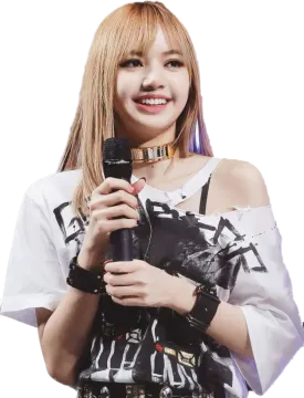 a woman in a white shirt holding a microphone