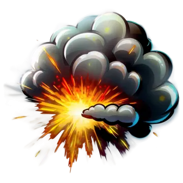 a black cloud with yellow and red sparks