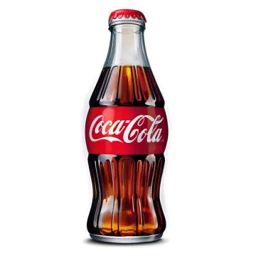 a bottle of coca on a white background