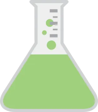 a beakle filled with green liquid
