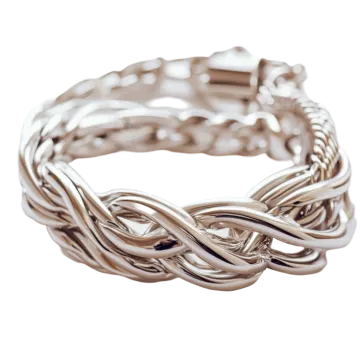 a white gold ring with twisted links