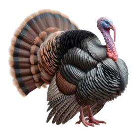 a turkey is standing in front of a white background