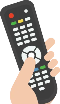 a hand holding a remote control