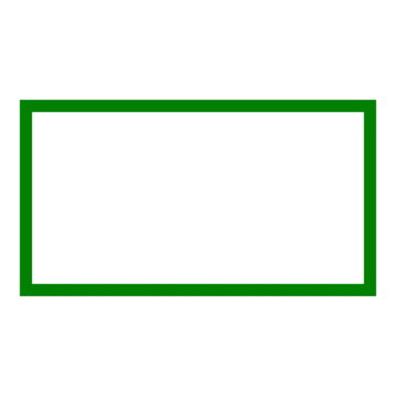 a green square with a white background