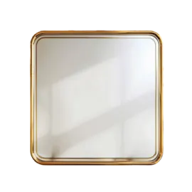 a gold framed mirror on a white background