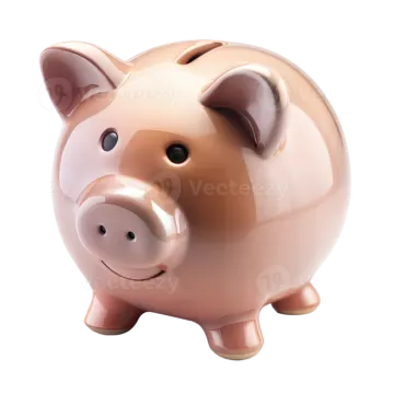 a pink piggy on a white background