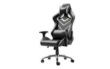 a black office chair on a white background