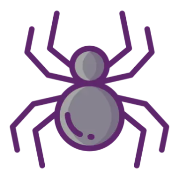 a purple spider on a white background