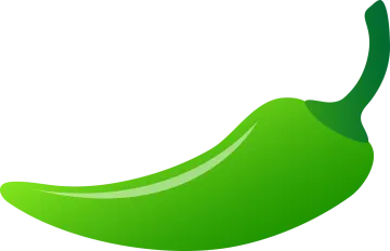 a green pepper on white background