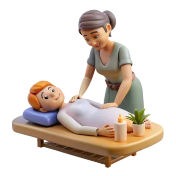 a woman getting a massage on a table