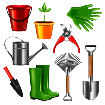 a set of gardening tools