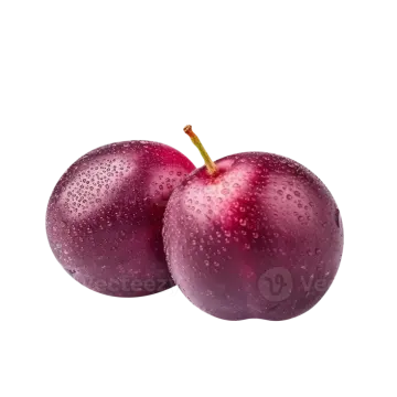 two plums on a white background
