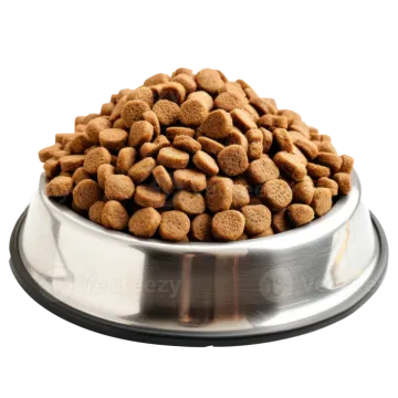 a bowl full of dry dog food